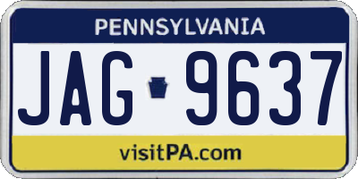 PA license plate JAG9637