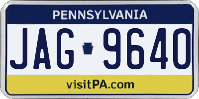 PA license plate JAG9640