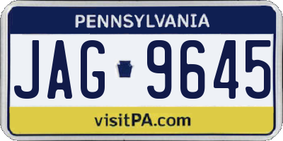 PA license plate JAG9645