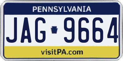 PA license plate JAG9664