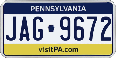 PA license plate JAG9672