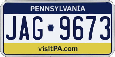 PA license plate JAG9673