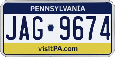 PA license plate JAG9674