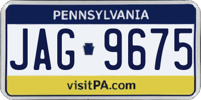 PA license plate JAG9675