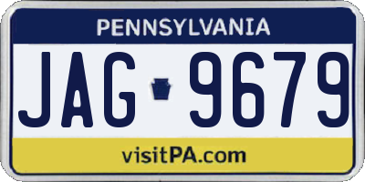 PA license plate JAG9679