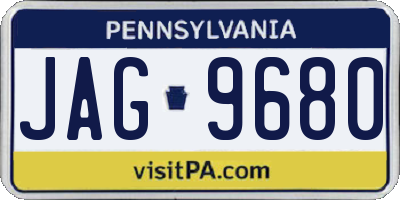 PA license plate JAG9680