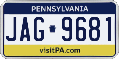 PA license plate JAG9681