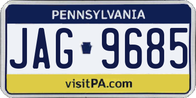 PA license plate JAG9685