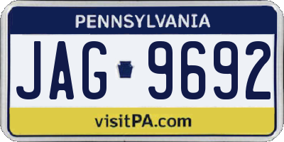 PA license plate JAG9692