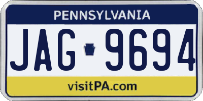 PA license plate JAG9694