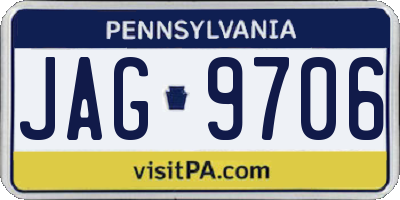 PA license plate JAG9706