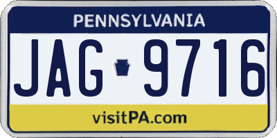 PA license plate JAG9716