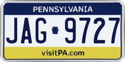 PA license plate JAG9727