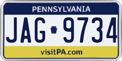 PA license plate JAG9734
