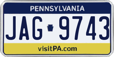 PA license plate JAG9743