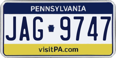 PA license plate JAG9747