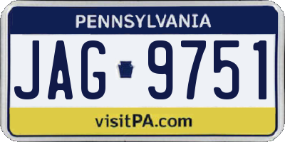 PA license plate JAG9751