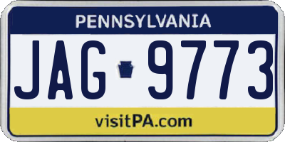 PA license plate JAG9773