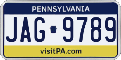 PA license plate JAG9789