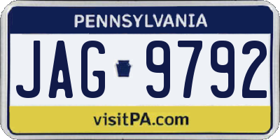 PA license plate JAG9792