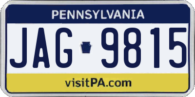PA license plate JAG9815
