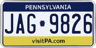 PA license plate JAG9826