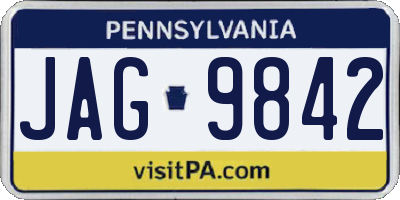 PA license plate JAG9842