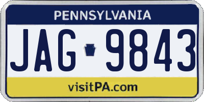 PA license plate JAG9843
