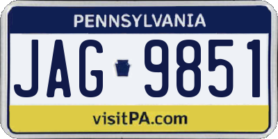PA license plate JAG9851