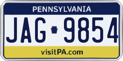 PA license plate JAG9854