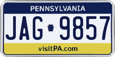 PA license plate JAG9857