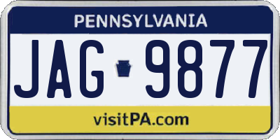 PA license plate JAG9877