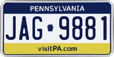 PA license plate JAG9881