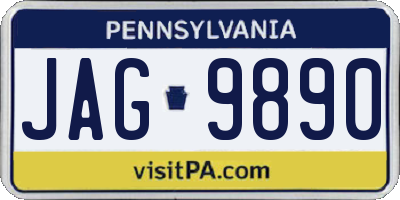 PA license plate JAG9890