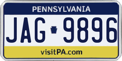 PA license plate JAG9896
