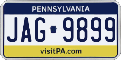 PA license plate JAG9899