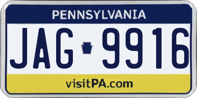 PA license plate JAG9916
