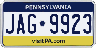 PA license plate JAG9923