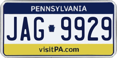 PA license plate JAG9929