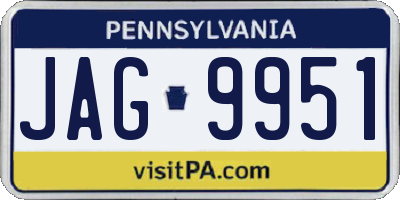PA license plate JAG9951