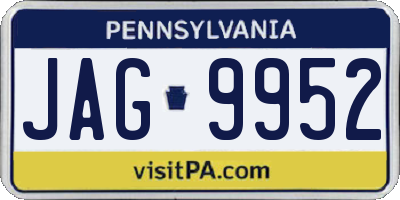 PA license plate JAG9952