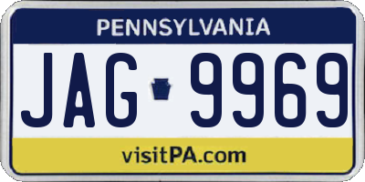 PA license plate JAG9969