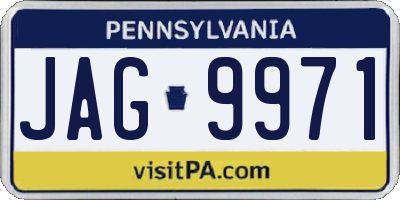PA license plate JAG9971