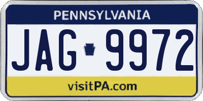 PA license plate JAG9972