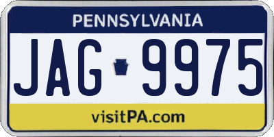 PA license plate JAG9975