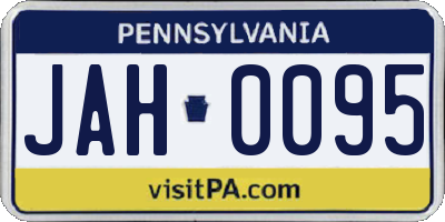 PA license plate JAH0095