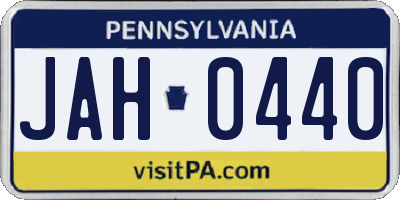 PA license plate JAH0440