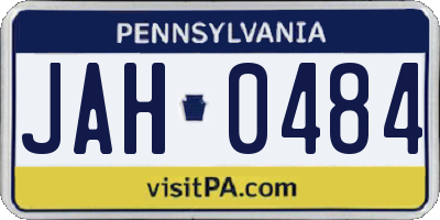 PA license plate JAH0484