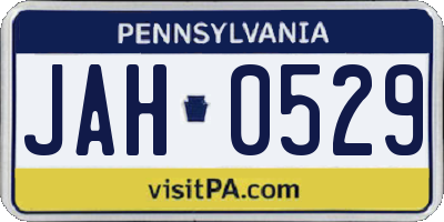PA license plate JAH0529
