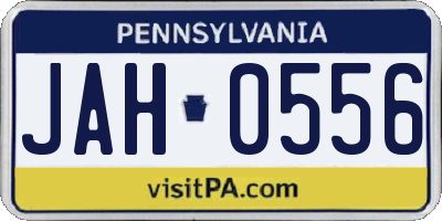 PA license plate JAH0556